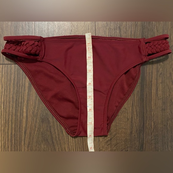 Junior’s Hollister Burgundy Braided Waist Swim Bottom XS - Picture 2 of 9